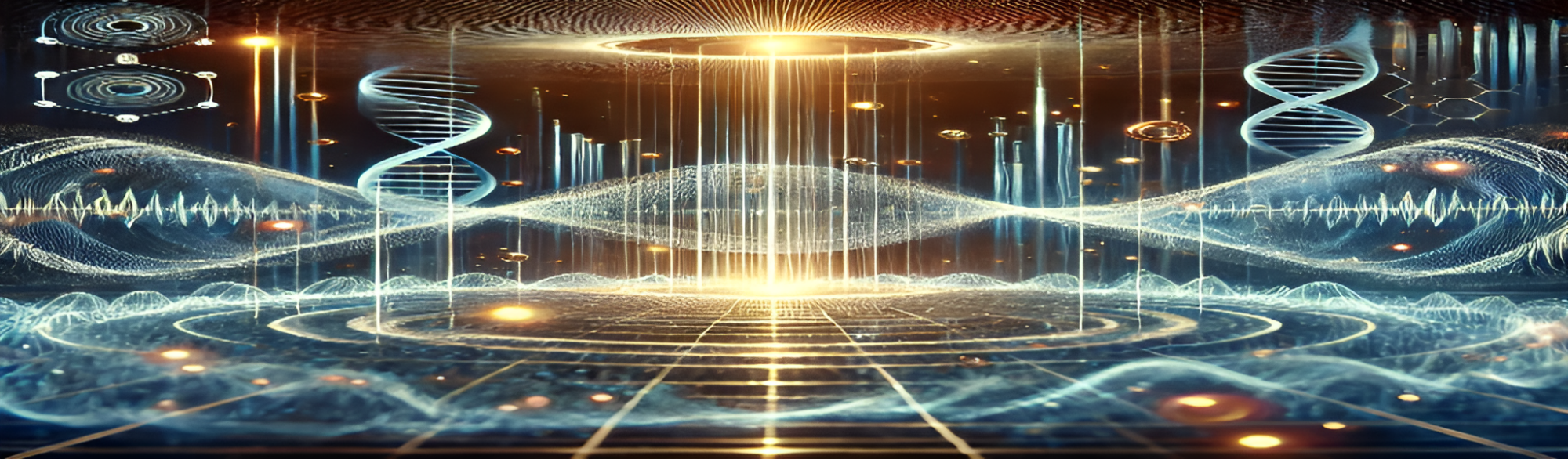 String Time Crystal » Dual String Time Crystal Theory » dual string time crystals showing interconnected vibrational patterns of strings in a quantum field cover